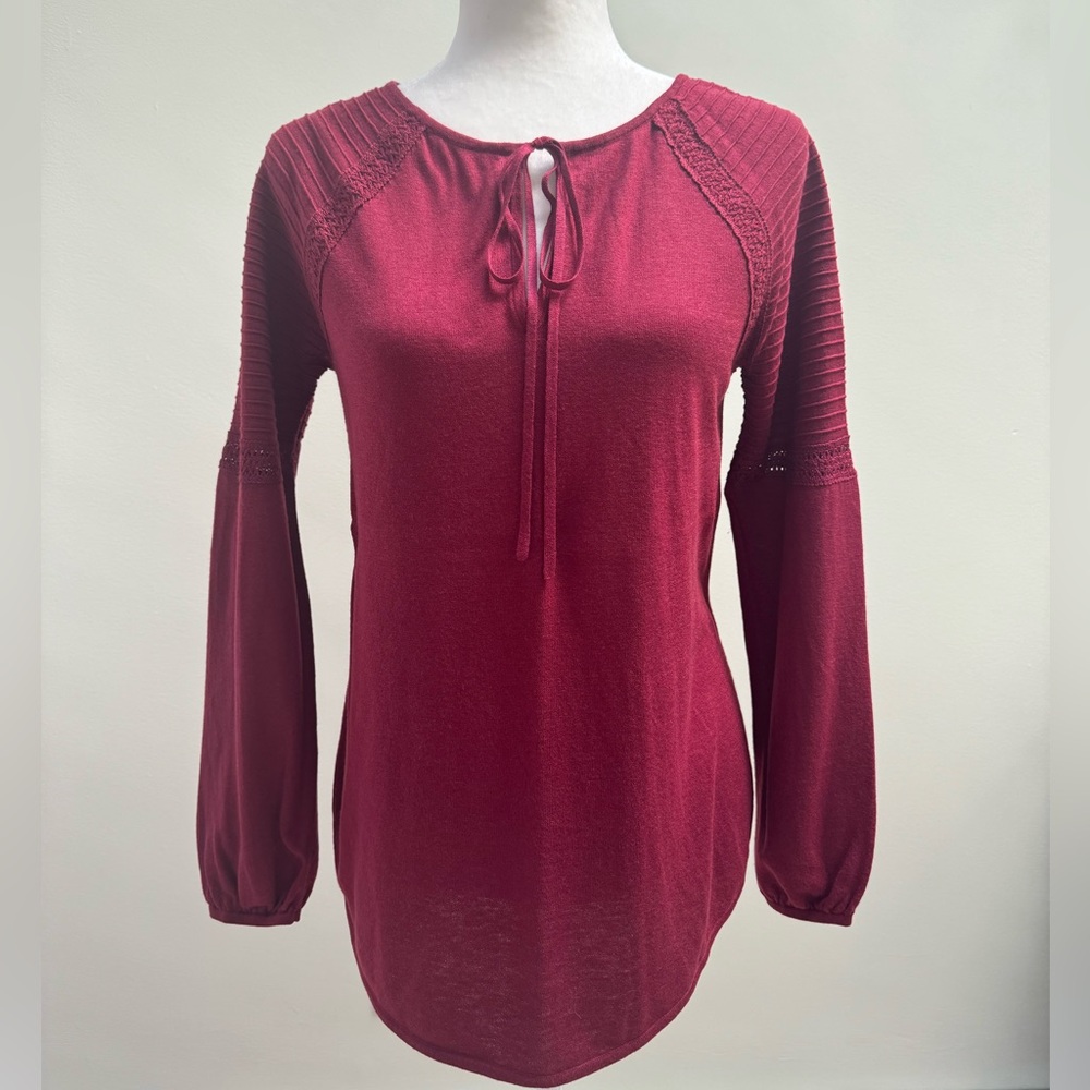 LOFT Burgundy Knit Top